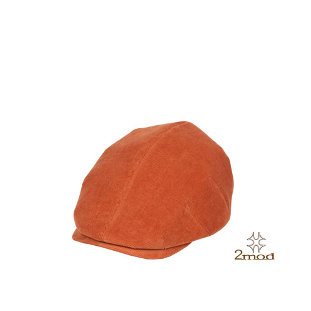 2MOD_19FWHT012_ TwoMod, Orange Corduroy Hunting Cap, Plat cap_Handmade, Made in Korea, Hat